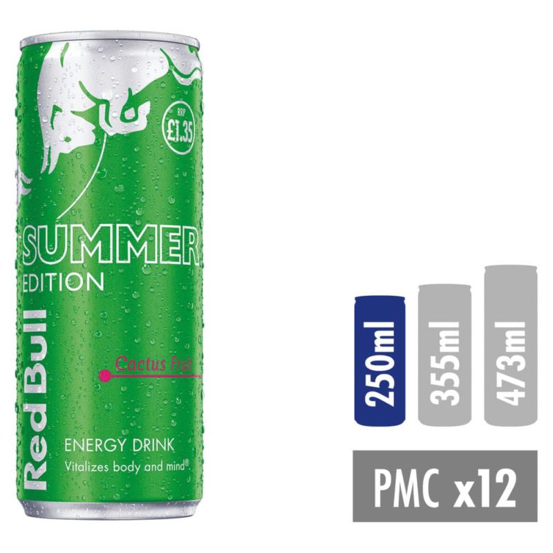 Red Bull Energy Drink, Summer Edition, 250ml, PMC £1.35 (12 Pack)