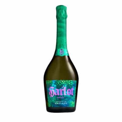 A bottle of Harlot Brut English sparkling wine.