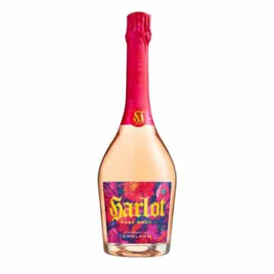 A bottle of Harlot Brut Rosé Sparkling Wine.