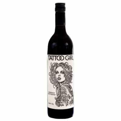 A bottle of Tattoo Girl Cabernet Sauvignon 2019 wine.