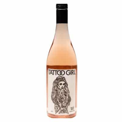 A bottle of Tattoo Girl Rosé 2022 wine.