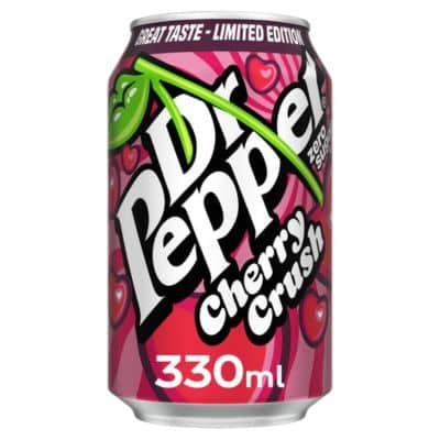 A single can of Dr Pepper Zero Cherry Crush.