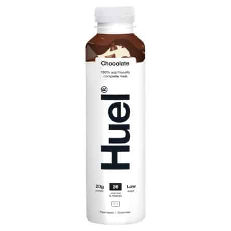 A bottle of Huel Ready-to-Drink Complete Meal - Chocolate, a convenient and nutritious meal replacement shake.