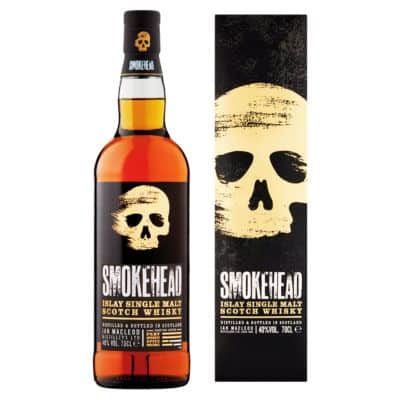 A bottle of Smokehead Islay Single Malt Scotch Whisky 70cl.