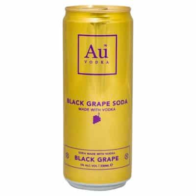 A can of Au Vodka Black Grape.