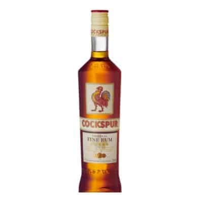 A bottle of Cockspur Golden Rum 70cl.