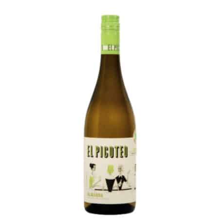 El Picoteo Blanco Almansa white wine bottle.