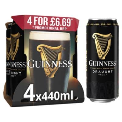 Guinness Draught in Can | 440ml | Goldenacre Wines | Smooth & Creamy Stout | Best Price