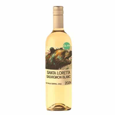 Santa Loretta Sauvignon Blanc 2024 bottle, featuring a bear graphic on the label,