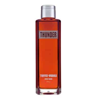 Thunder Toffee Vodka 70cl bottle, smooth vodka with natural toffee syrup, Goldenacre Wines UK.